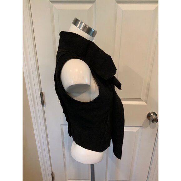 BCBG Max Azria Black Faux Vegan Leather Fabrian Zip-Up Vest, Size XS - Picture 2 of 5